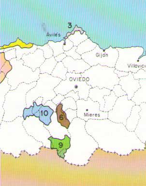 Ubicación de Paisajes Protegidos de Asturias Central